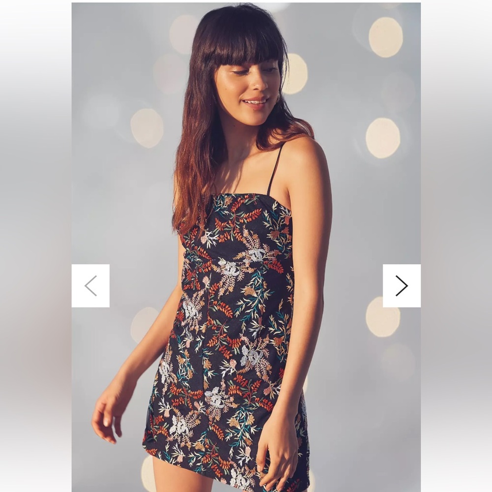 Embroidered Floral Mini Dress